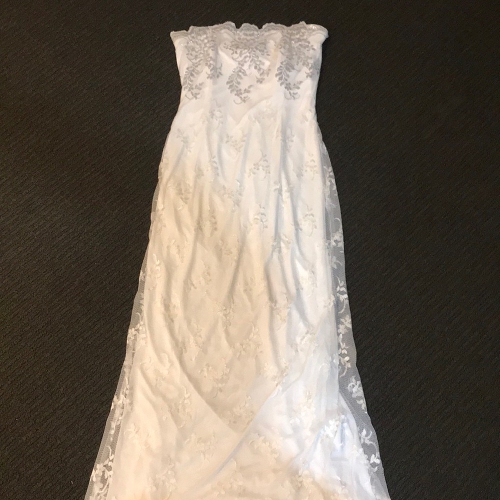 Jessica McClintock white strapless dress